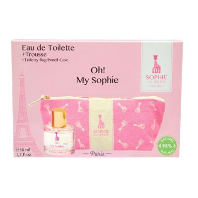 Sophie La Girafe Oh! My Sophie Perfume Gift Set, Contains Vegan and Dermatologically tested Eau de Toilette Perfume for Kids Age 5+, 50ml and Toiletry Storage Bag