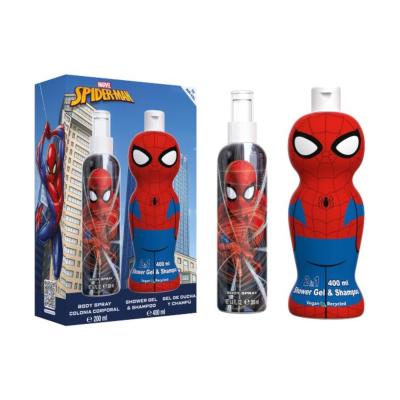 Spiderman Scent Gift Set Includes Natural Eau de Cologne Body Spray (200ml) and Children Hair and Body Wash 2 in 1 Shower Gel and Shampoo (400ml), Dermatologically Tested & Vegan Gift Set for Kids