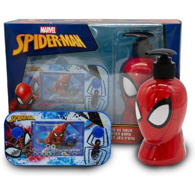 Spiderman Water Game Kids Gift Set with Bubble Bath-Shampoo 3D Dispenser & Water Game