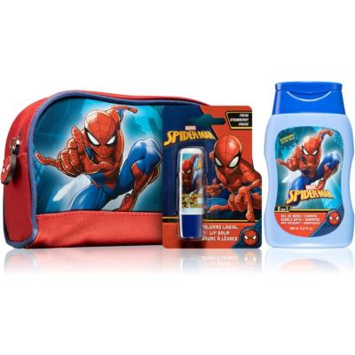 Spiderman Kids Toiletry Bag Gift Set – Toiletry Bag 2-in-1 Shampoo & Bubble Bath and  Lip Balm – Boys Travel Essentials