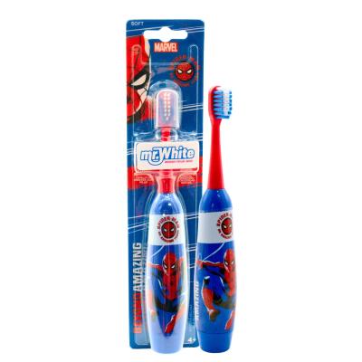 Spiderman Battery Powered Electric Toothbrush for Kids – Soft Rounded Bristles, Enhanced Vibration, Protection Cap & Battery Included | Gentle & Fun Oral Care for Children Ages 4+