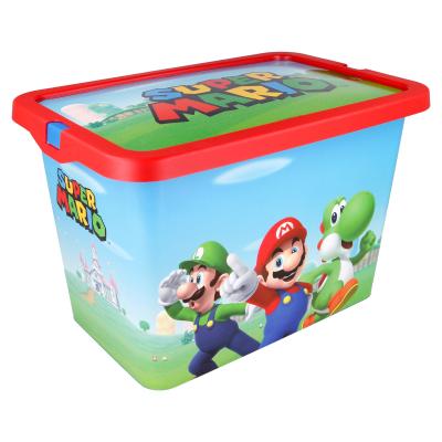 Super Mario Kids Storage Boxes 7L – Toy Storage Box with Click Lock Lid, BPA-Free Plastic, Lightweight & Stackable – Keep Kids Rooms Tidy