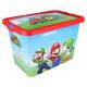 Super Mario Kids Storage Boxes 7L – Toy Storage Box with Click Lock Lid, BPA-Free Plastic, Lightweight & Stackable – Keep Kids Rooms Tidy