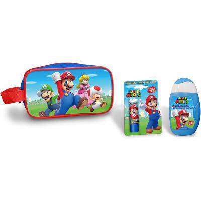Super Mario Kids Toiletry Bag Gift Set – Includes Eau De Toilette, 2-in-1 Shampoo & Bubble Bath, Lip Balm – Toiletries Organiser for Kids