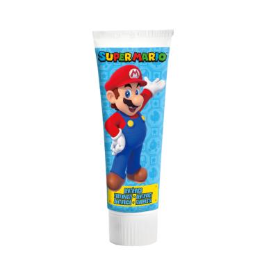 Super Mario Kids Toothpaste – Sweet Strawberry Flavour, Fluoride & Calcium for Strong Teeth, Enamel Protection & Cavity Prevention, Sugar-Free, Gluten-Free, Ages 3+, 75ml