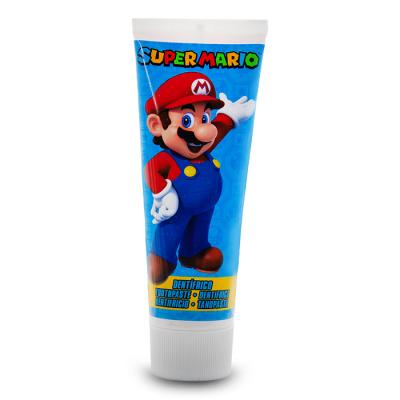 Super Mario Kids Toothpaste – Sweet Strawberry Flavour, Fluoride & Calcium for Strong Teeth, Enamel Protection & Cavity Prevention, Sugar-Free, Gluten-Free, Ages 3+, 75ml