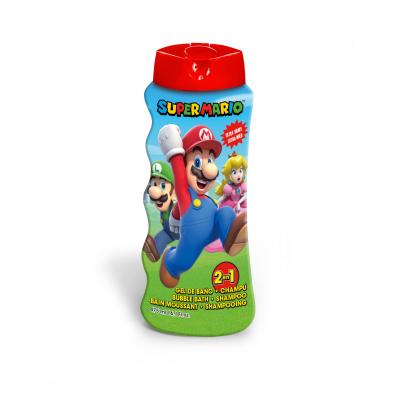 Super Mario 2-in-1 Kids Bubble Bath & Shampoo – Gentle, Paraben-Free Wash with Vitamin E & A, pH Balanced for Sensitive Skin, Lightly Scented, Ages 3+, 475ml