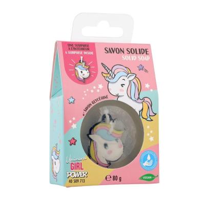 Unicorn Kids Hand Soap with Surprise Toy – Gentle Vegan Soap with Hidden Unicorn Figure, Fun Handwashing for Children, Dermatologically Tested, 80g