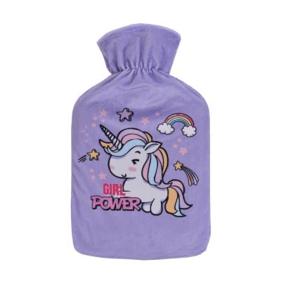 Unicorn Girl Power Hot Water Bottle with Soft flannel Cover | BS1970 Certified | Leak-Proof Natural Rubber Hot Water Bag for Cramps, Pain Relief & Winter Warmth | Large Opening for Safe & Easy Fill – 1L