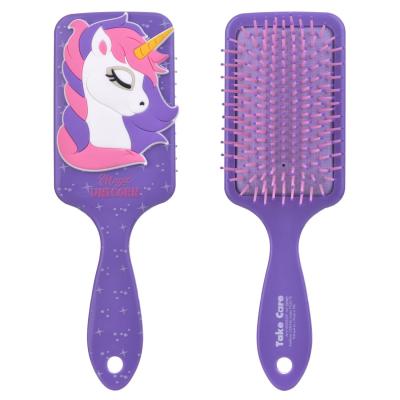 Unicorn Detangling Paddle Hair Brush, Cute and Functional Rectangular Design for All Hair Types, Gentle on Tangles, Perfect for Kids and Adults