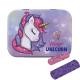 Unicorn Glitter Effects Plasters in Metal Tin Box, Two Sizes with Cute Unicorn Design, Easy Removal & Skin-Friendly, Breathable Adhesive, 24 Plasters