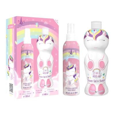 Eau My Unicorn Scent Gift Set, Includes Natural Eau de Cologne Body Spray (200 ml) and 2 in 1 Shower Gel and Shampoo (400ml), Dermatologically Tested, Vegan and FSC Approved Gift Set for Kids