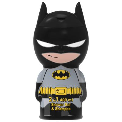 Batman 2-in-1 Shower Gel & Shampoo – Vegan, 90% Natural Ingredients, Hydrating & Gentle Hair & Body Wash, 3D Bottle, Dermatologically Tested, For Kids & Adults (Ages 3+), 400ml