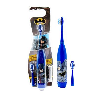 Batman Battery Powered Toothbrush for Kids – Soft Zig-Zag Bristles, Extra Replacement Head & Battery Included | Gentle, Effective, and Fun Oral Care for Children Ages 3+