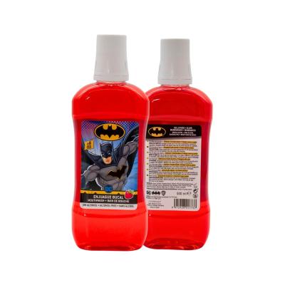 Batman Strawberry Mouthwash – Alcohol-Free, Fluoride-Enriched for Strong Enamel & Cavity Protection, Suitable for Adults & Kids 6+, 500ml