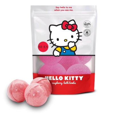 Hello Kitty Bath Bomb Set for Kids, Raspberry Flavour, Vegan & 100% Natural | Pack of 6, 55 gram Each