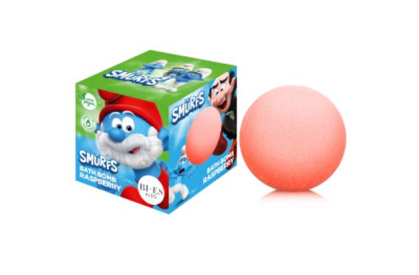 The Smurfs Raspberry Flavoured Kids Bath Bomb | 100% Natural & Vegan - 165 grams