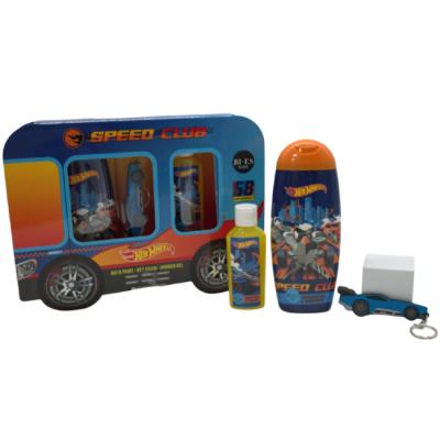 Hot Wheels Speed Club Bath Time Kids Gift Set - Refreshing Shower Gel (250ml), Vibrant Bath Paint (60ml), and a Cool Hot Wheels Key Chain for Kids