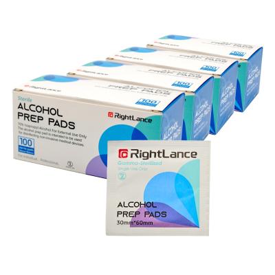 70% Isopropyl Alcohol Prep Pads – Sterile, Individually Wrapped Antiseptic Wipes | Medical-Grade Disinfection for Skin & Surface Cleaning | 4 X 100 Pack