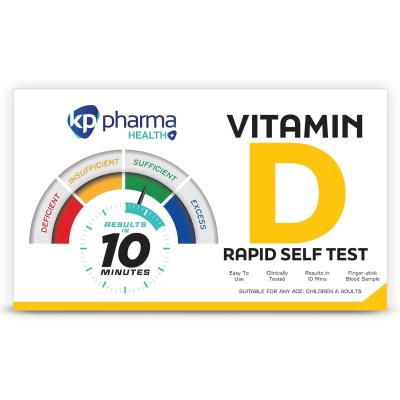 KP Pharma Vitamin D Deficiency Check Test Kit, Rapid Self-Test Kit for Vitamin D Level Insufficiency at Home, Clinically Tested, Certified by CE, Easy and Quick Test Kit with 10-Minute Results, 1 Pack