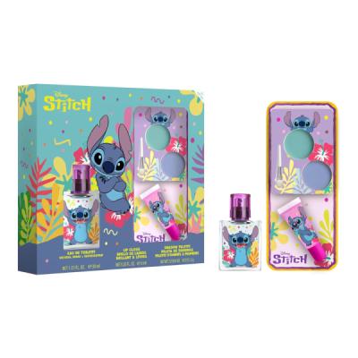 Stitch Natural Kids Perfume & Makeup Gift Set – Eau de Toilette Spray 30ml, Lip Gloss & Eyeshadow Palette with Brush | Vegan & Dermatologically Tested | Safe Beauty Gift Set for Girls Aged 3+