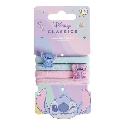 Disney Stitch Hair Elastic Ties   – 4-Piece Set for Ponytails & Buns; Seamless; No Damage Bands Hair Accessories for Women & Girls, High Elasticity & Comfortable Hold for All Hair Types