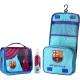 FC Barcelona Hanging Toiletry Bag with Body Spray (150ml), Natural & Vegan, Toiletries Organizer for Women, Makeup Cosmetic Travel Wash Bag