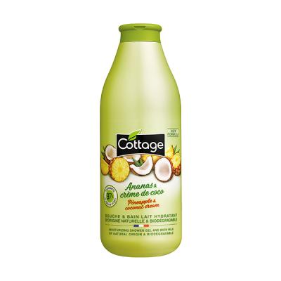 Cottage Moisturising Shower Gel & Bath Milk – 97% Natural Ingredients, pH Neutral, Dermatologically Tested, Hydrating Body Wash with Pineapple & Coconut Cream Fragrance, Nourishing for Dry Skin, 750ml