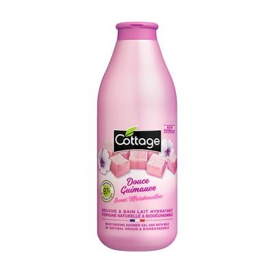 Cottage Moisturising Shower Gel & Bath Milk – 97% Natural Ingredients, pH Neutral, Hydrating Body Wash with Marshmallow Fragrance, Dermatologically Tested, Nourishing & Soothing for Dry Skin, 750ml