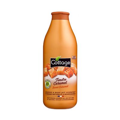 Cottage Moisturising Shower Gel & Bath Milk – 97% Natural, pH Neutral, Hydrating Body Wash with Sweet Caramel Fragrance, Dermatologically Tested, Nourishing & Soothing for Dry Skin, 750ml