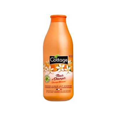 Cottage Moisturising Shower Gel & Bath Milk – 97% Natural, pH Neutral, Hydrating Body Wash with Orange Blossom Fragrance, Dermatologically Tested, Soothing for Dry Skin, 750ml
