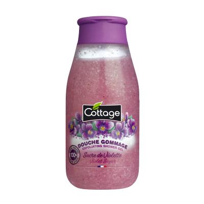 Cottage Exfoliating Shower Gel – Sweet Violet Fragrance, 100% Natural Exfoliating Grains, Extra Gentle Scrub, Hydrating & Softening, pH Neutral, Dermatologist-Tested, Paraben-Free, 270ml