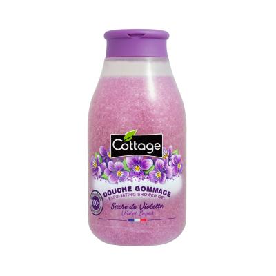 Cottage Exfoliating Shower Gel – Sweet Violet Fragrance, 100% Natural Exfoliating Grains, Extra Gentle Scrub, Hydrating & Softening, pH Neutral, Dermatologist-Tested, Paraben-Free, 270ml