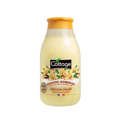 Cottage Exfoliating Shower Gel – Delicious Vanilla Fragrance, 100% Natural Exfoliating Grains, Extra Gentle Scrub, Hydrating & Softening, pH Neutral, Dermatologist-Tested, Paraben-Free, 270ml