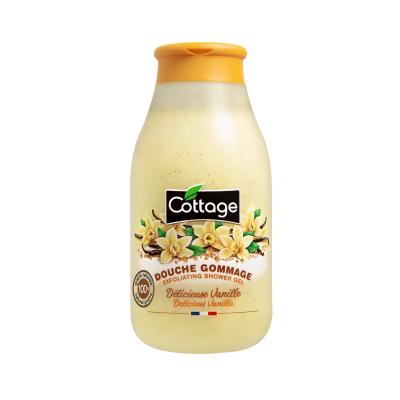 Cottage Exfoliating Shower Gel – Delicious Vanilla Fragrance, 100% Natural Exfoliating Grains, Extra Gentle Scrub, Hydrating & Softening, pH Neutral, Dermatologist-Tested, Paraben-Free, 270ml