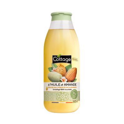 Cottage Almond Oil Shower Oil – 97% Natural Ingredients, Body Wash for Dry & Sensitive Skin, pH Neutral, Dermatologist-Tested, Biodegradable, Paraben & SLS-Free, 560ml