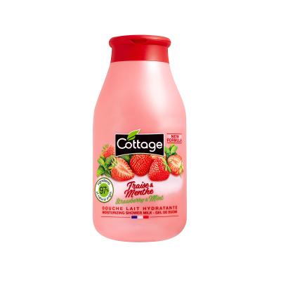 Cottage Strawberry & Mint Shower Milk – Moisturising Body Wash with 97% Natural Ingredients, pH Neutral, Dermatologist-Tested for Sensitive Skin, 250ml