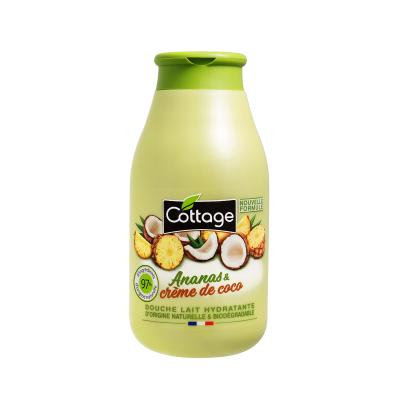 Cottage Pineapple & Coconut Cream Shower Milk – Moisturising Body Wash with 97% Natural Ingredients, pH Neutral, Dermatologist-Tested for Sensitive Skin, 250ml