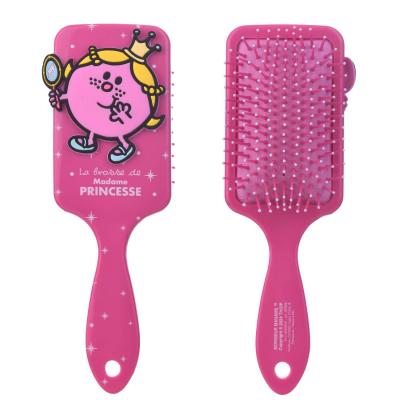 Mr Men Madame Princesse Detangling Paddle Hair Brush, Cute and Functional Rectangular Design for All Hair Types, Gentle on Tangles, Perfect for Kids and Adults