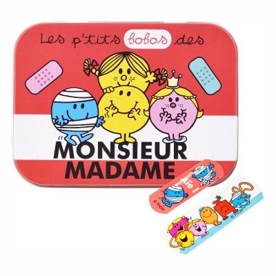 Mr Men Kids Plasters in Reusable Metal Tin - Waterproof, Flexible & Breathable First Aid Plasters, Latex-Free & Skin-Friendly, Two Sizes, 24 Plasters