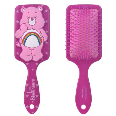 Care Bears Detangling Paddle Hair Brush, Cute and Functional Rectangular Design for All Hair Types, Gentle on Tangles, Perfect for Kids and Adults