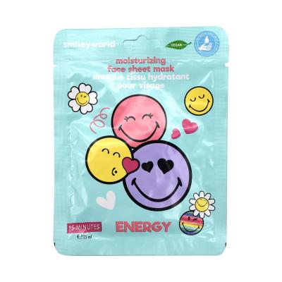 Smiley Moisturising Face Sheet Mask – Vegan & Dermatologically Tested, Hydrating & Radiance-Boosting with Pink Pomelo Extract, 15-Minute Quick Facial Mask for All Skin Types - 1 Sheet