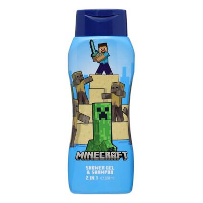 Minecraft 2-in-1 Kids Shampoo & Body Wash 500ml – Gentle Head-to-Toe Wash for Children Aged 3+, Vegan & Paraben-Free