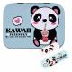 Kawaii Panda Kids Plasters in Reusable Metal Tin - Waterproof, Flexible & Breathable First Aid Plasters, Latex-Free & Skin-Friendly, Two Sizes, 24 Plasters
