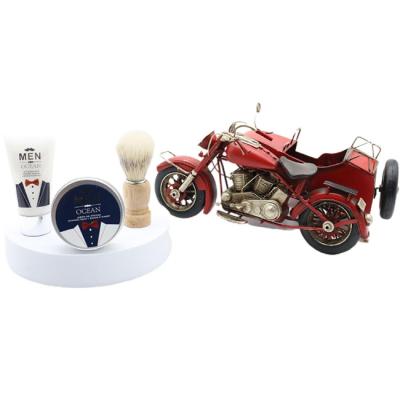 Vintage Motorbike Shaving Gift Set for Men – Aftershave, Shaving Soap & Brush with Collectible Metal Bike | Classic Grooming Kit & Perfect Gift for Him