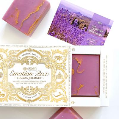 Senso Naturale Emotion Box Italian Journey Shower Balms Pack | 2 Soaps - Moments in Piedmont, Lavender Fields