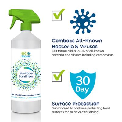 Ecosecure Surface Sanitiser Spray, Alcohol Free, Vegan & Cruelty Free - 1 Litre