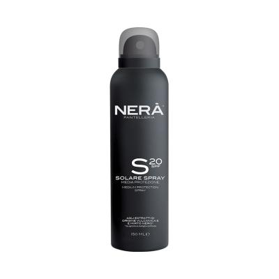 NERA SPF 20 Sunscreen Spray – Medium UVA-UVB Protection, Hydrating with Vitamin E, Glycerine & Black Myrtle, Water-Resistant, Enriched with Volcanic Stone, Dermatologically Tested, 150ml