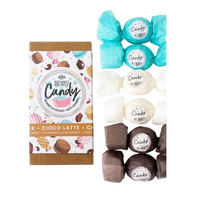 Senso Naturale Kit of 6 Bath Bombs Scented Soothing and Cleansing, Enriched with Shea Butter, Cocoa, Coconut Oil, 100% Natural, Vegan, Organic (Chocolate-Milk Kit)