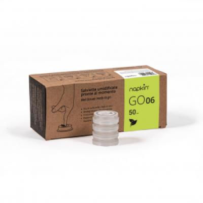 Wet Wipes Capsule by Napkin Go -  Green Tea fragrance, 50 pack
